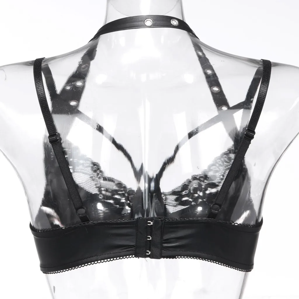 Женское сексуальное кожаное Клубное кружевное нижнее белье на косточках с