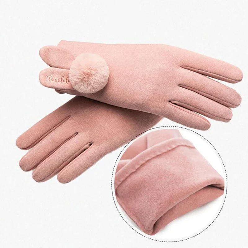 Перчатки для вождения тонкие Варежки женские осенние эластичные кроличьи уши