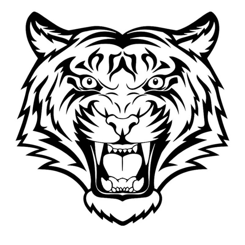 POWERFUL TIGER HEAD Motorcycle Carbon Fiber Vinyl Film for Cars Decal Car Sticker Personality Car-styling motorcycle stickers | Автомобили