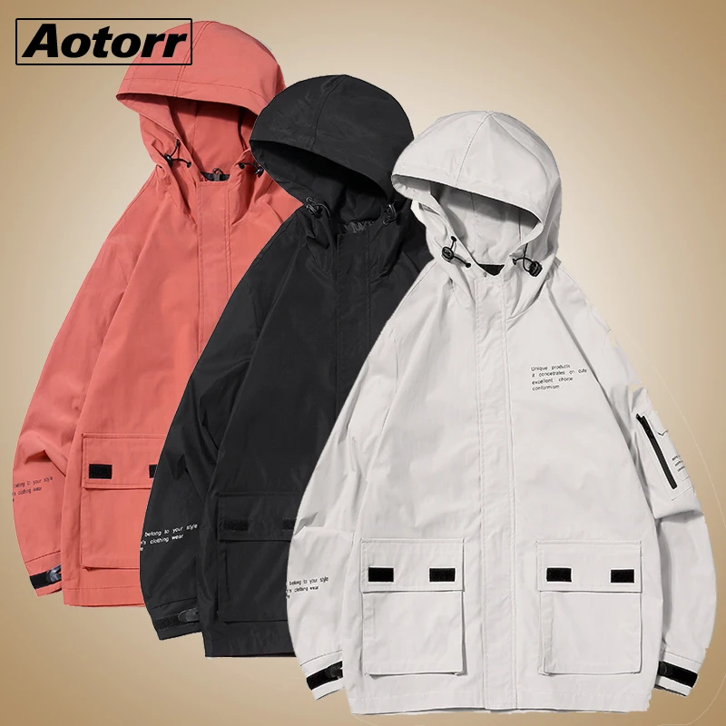 Ветровка-бомбер для мужчин и женщин уличная одежда в стиле хип-хоп куртки-карго