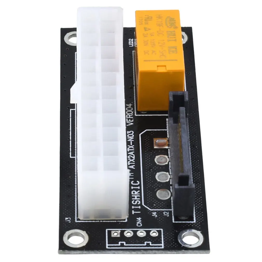 

Black Dual PSU Power Supply Sync Adapter Add2psu ATX 24Pin To 4pin Molex Synchronous Connector Riser Cable Miner Mining