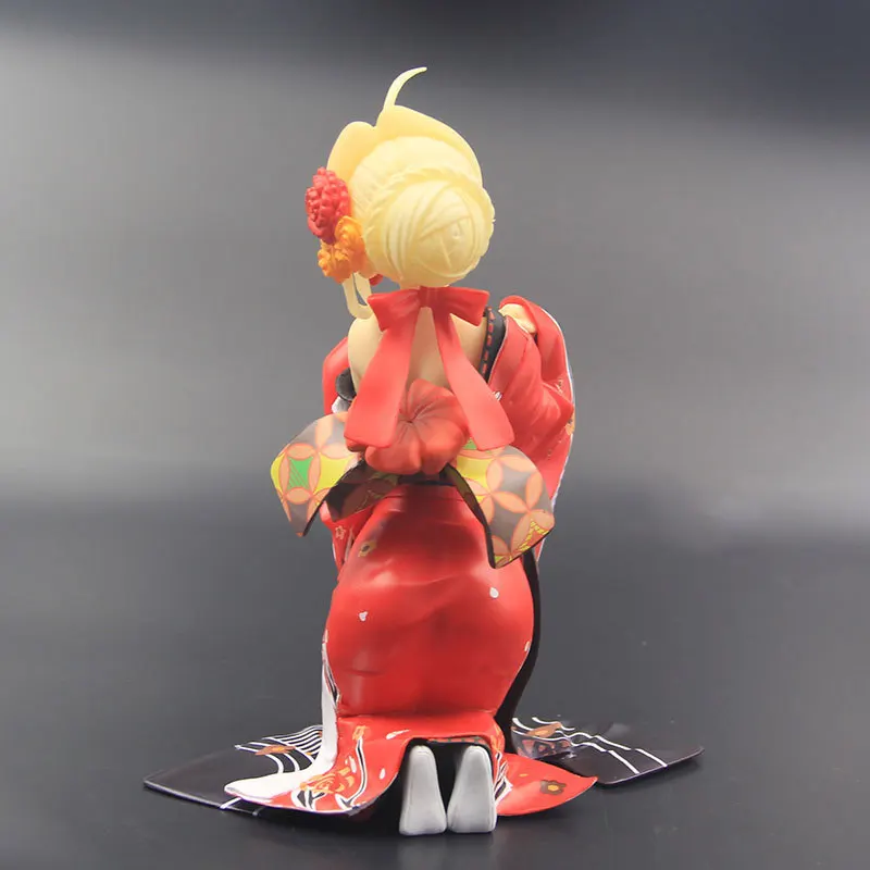 

Anime Fate Stay Night Fate Extella Red Saber Kimono Ver PVC Action Figure Collectible Model doll toy 17cm