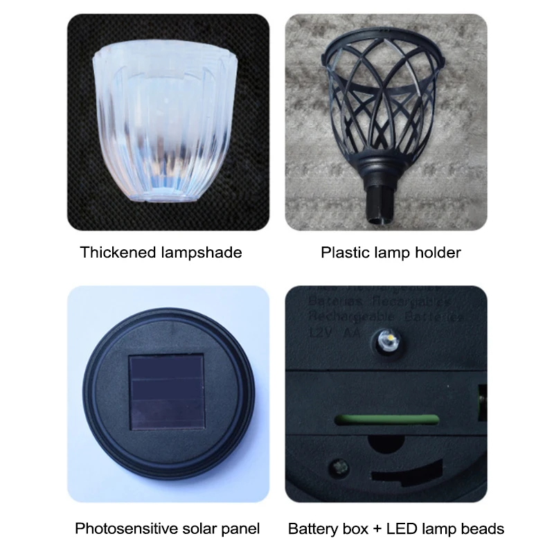 

6PCS Solar Waterproof Garden Light IP65 LED Inserting Lamp 42cm Tall Ground Plug Outdoor Decor for Lawn L23