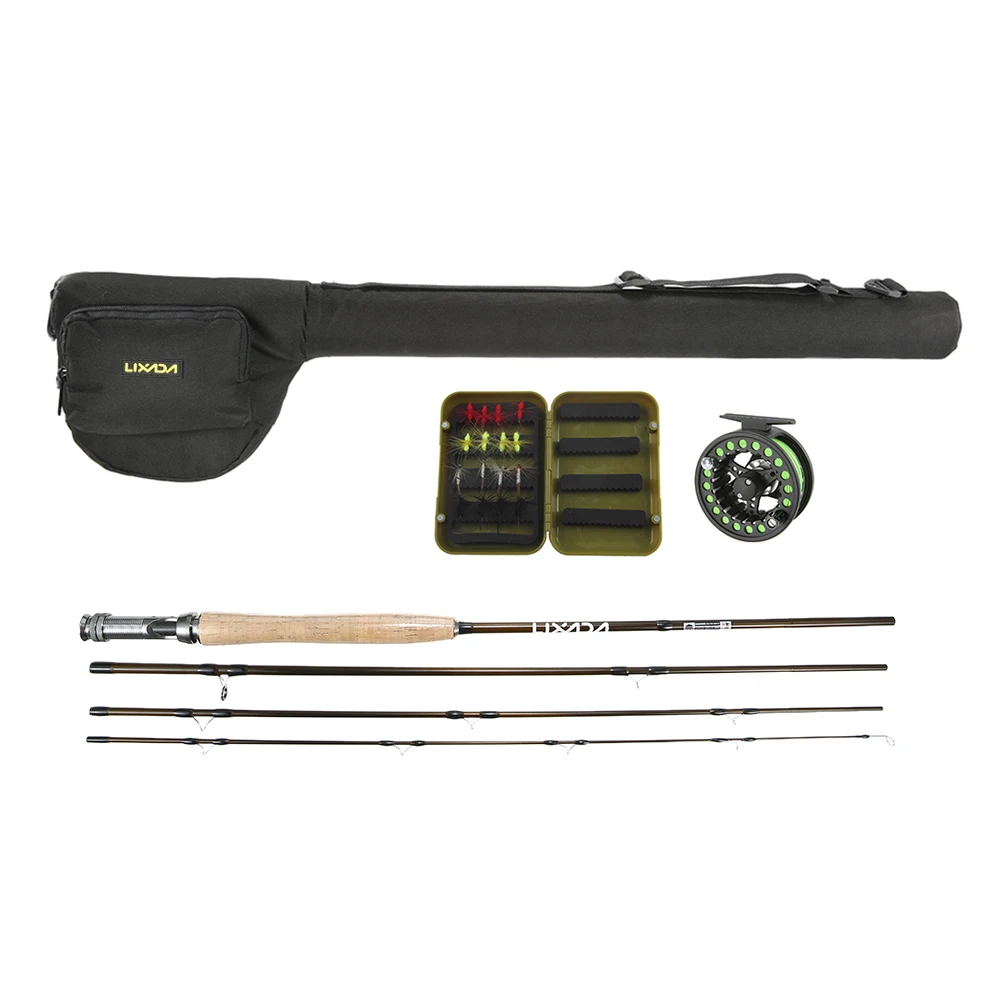 Lixada рыболовные стартер посылка нахлыстом набор Портативный для рыболовной