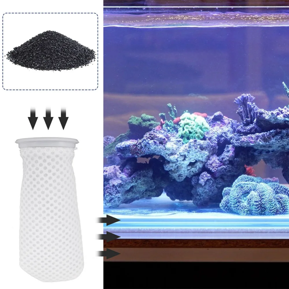 

3D Honeycomb Filtering Bag Practical Mesh Pouch Fish Tank Filter Bag (White)