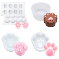 cats paw silicone mold 8 pieces cats dogs paw mousse cake mold ice cream jelly silica gel chocolate mold m004