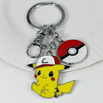 1-4 Брелок с покемоном Entei Eevee Swablu Piplup Poke Ball Pikachu Ash Ketchum Rowlet милый забавный мультфильм металлический брелок Аниме подвеска - Цвет: 1-4