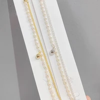 wholesale ins fashion freshwater pearl double layer bracelet womens light luxury jewelry baroque