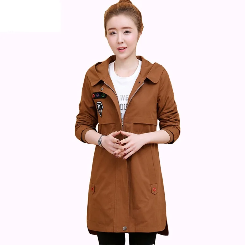 2020 эксклюзивная ветровка Женская средней длины Модная тонкая весенняя Новинка с