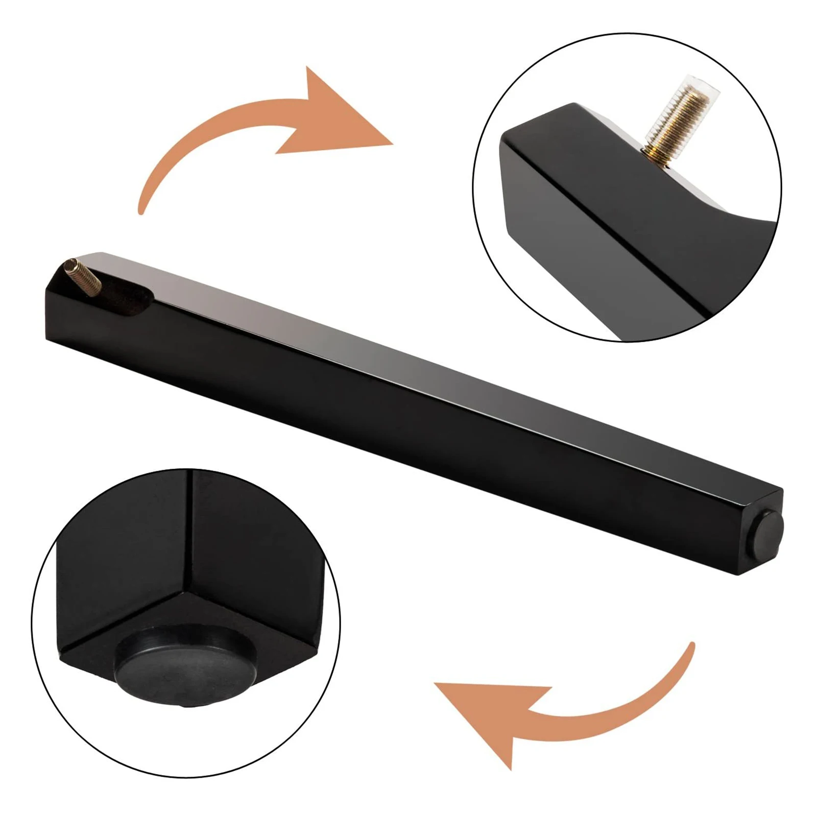 

21.6Inch Adjustable Iron Piano Stool Bench Without Storage Black[US-Stock]