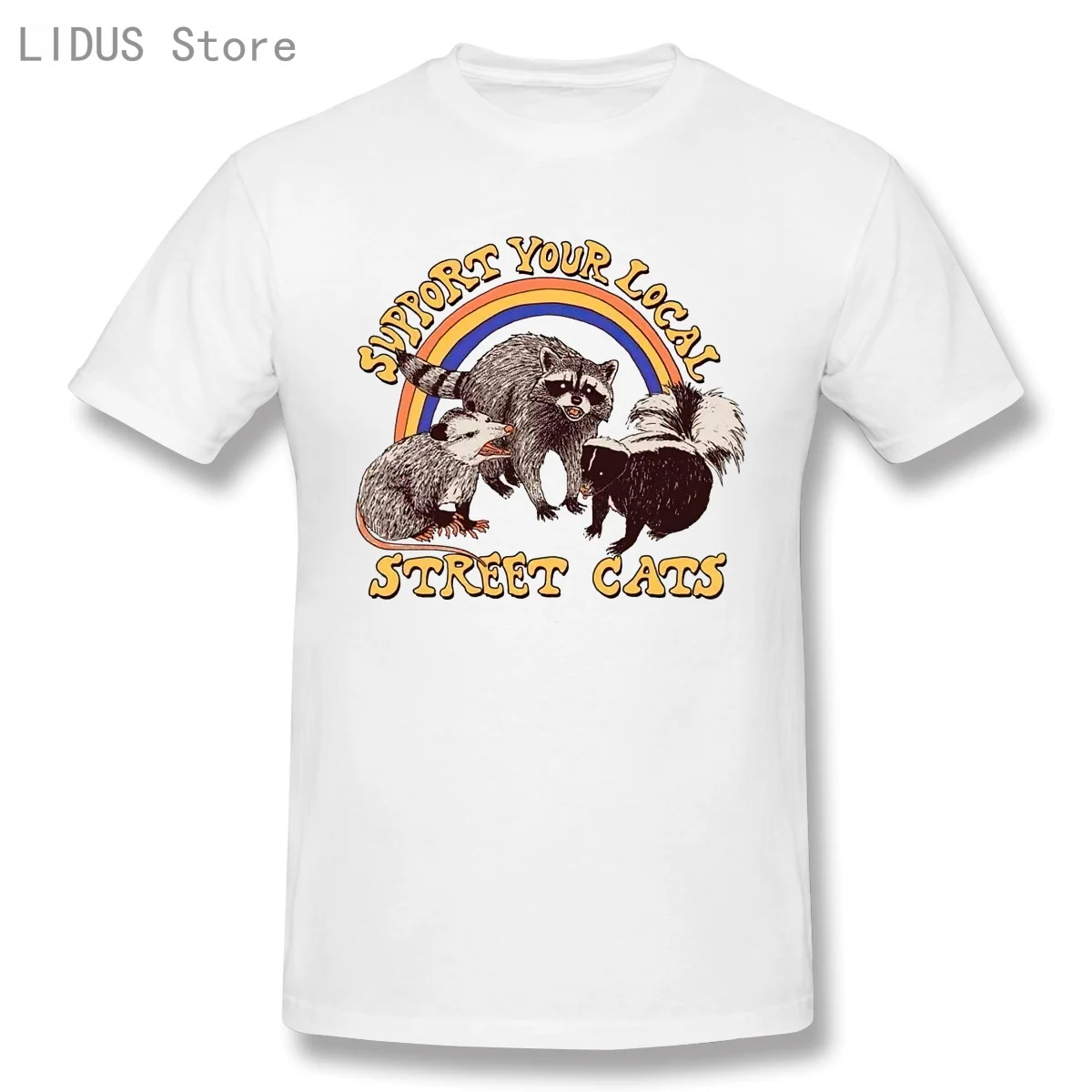 

Men T Shirt Support Your Local Street Cats T-Shirt Short Sleeve Casual Men Fashion O-neck 100% Cotton T-Shirts Tee Top
