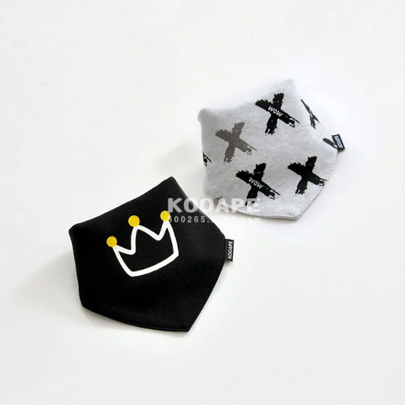 

2PCS Baby Cotton Saliva Towel Newborn Girl Baby Boy Four Seasons Double Cotton Triangle Bandana Feeding Apron Turban Bib