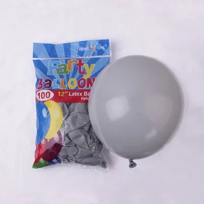 gray 10inch 200 шт романтические светящиеся синие воздушные шары, чернила, голубые белые латексные золотые и серебряные конфетти на день рождения, свадьбу, вечеринку, декоративная арка, шар - Цвет: gray 10inch