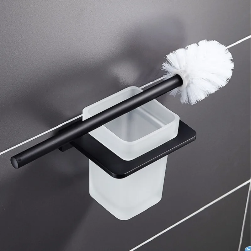 

Bathroom Toilet Rack Set Space Aluminum Wall-mounted Toilet Toilet Brush Toilet Urinal Household Brush Brush Holder Base