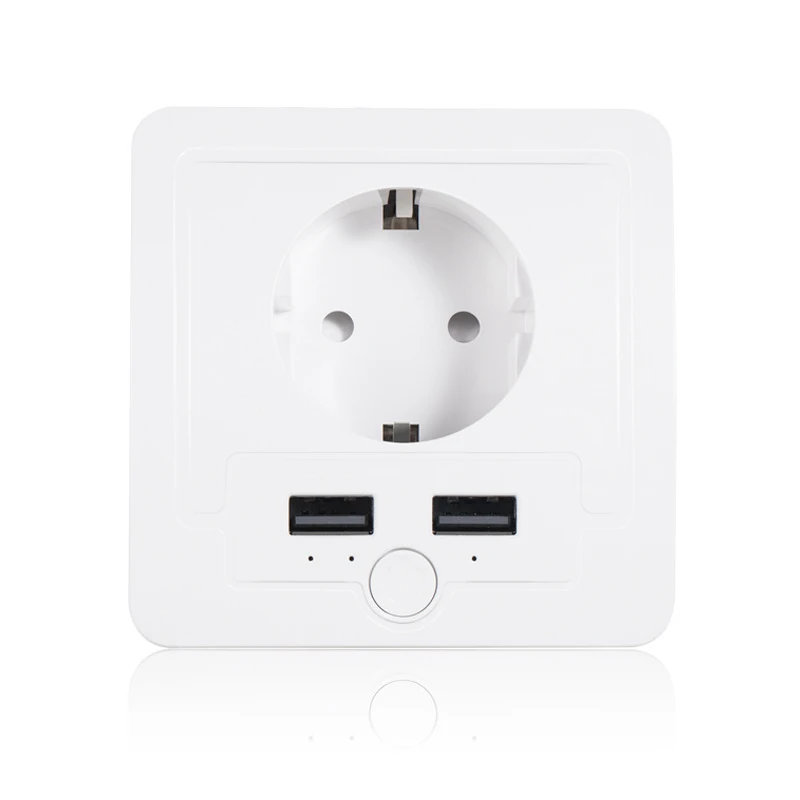 Настенная умная розетка FrankEver 16A EU Wifi Розетка с двойным USB работает Google Home Alexa IFTTT Tuya