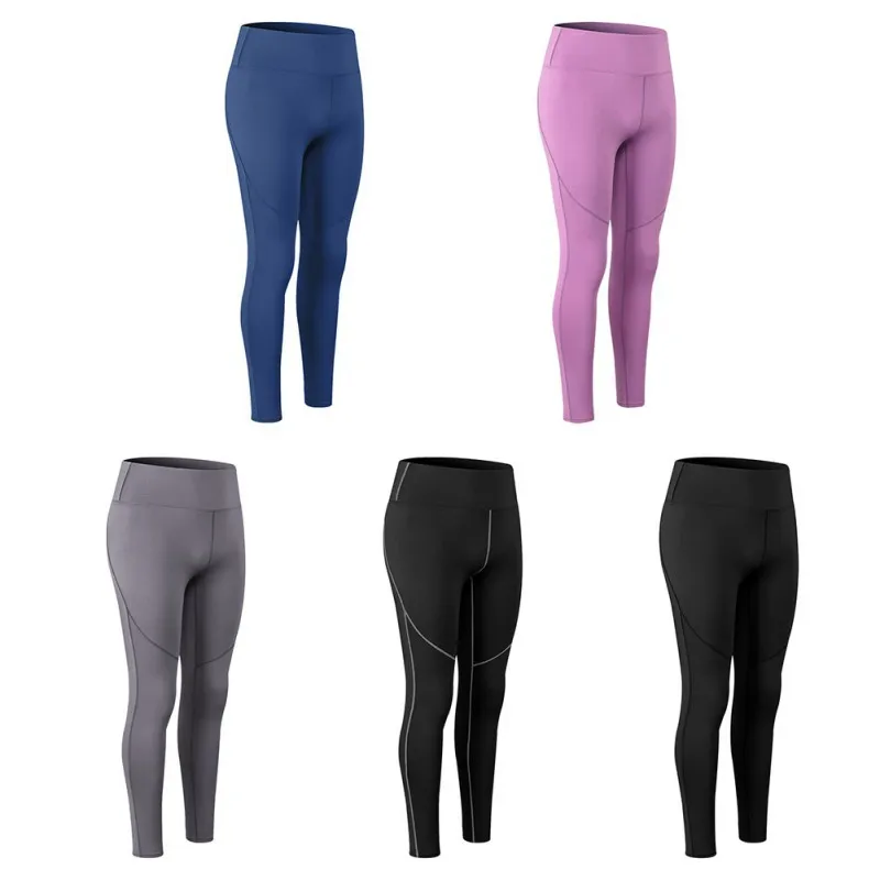 

Sports Clothes Autumn Winter T-shirts Trousers High Waist Running Fitness Pants Tight-fitting Stretchy Tops