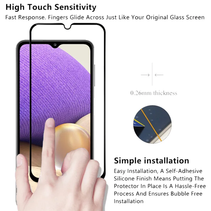 Cristal Templado/Pelicula For Samsung Galaxy A32 Glass, A52 A51 Protective Glass On Galaxy а53 5g A71 A72 A73 Screen Protector 360 Full Cover Front Film Samsung A 32 A 52 4G/5G Tempered Glass Samsung A53