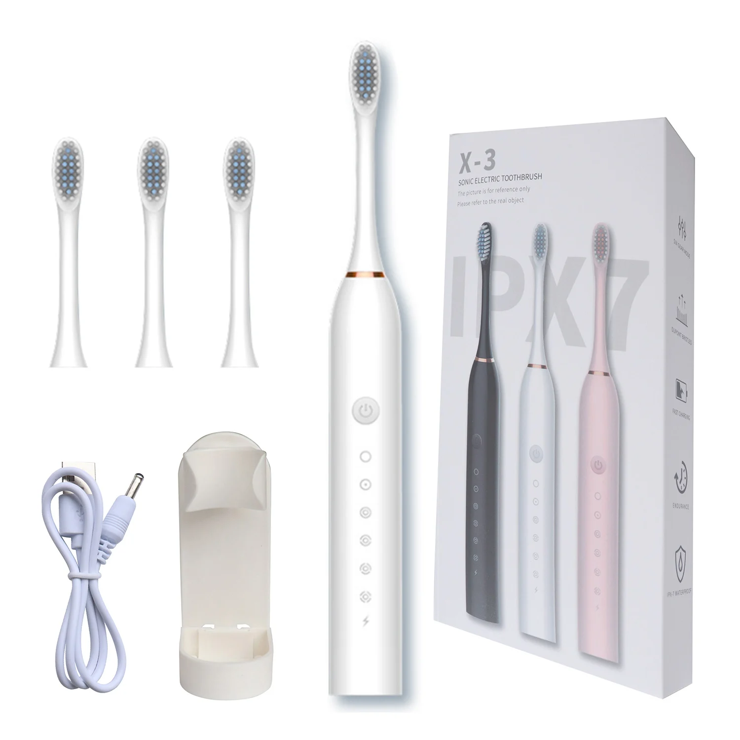 2022 Electric Toothbrush Adult Timer 6 Mode USB Charger Rechargeable Tooth Brushes Replacement Heads Set