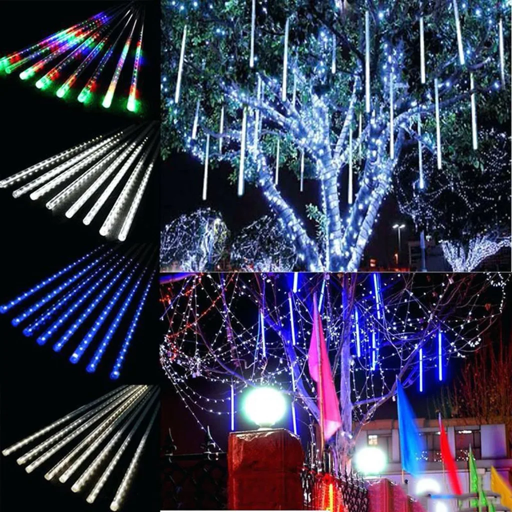 

New Year 30cm Outdoor Meteor Shower Rain 6 Tubes LED Lights Waterproof For Snowfalls Christmas Tree Garden Wedding Party Decor