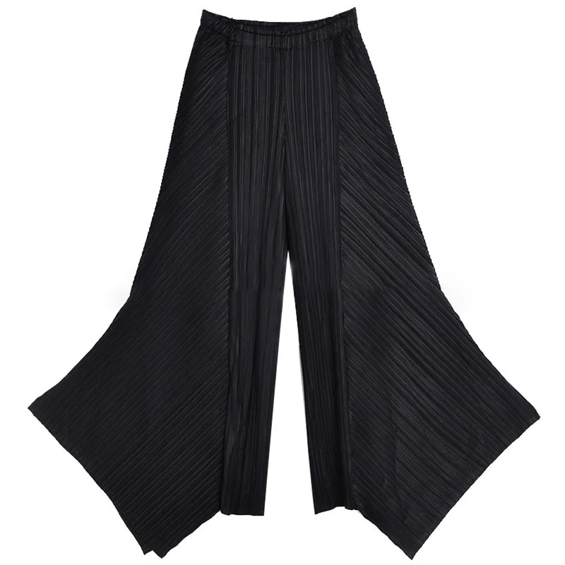 LANMREM High Elastic Waist Big Size Pleated Trousers New Loose Fit Wide Leg Pants Women Fashion Tide Spring Autumn 2021 2E1599