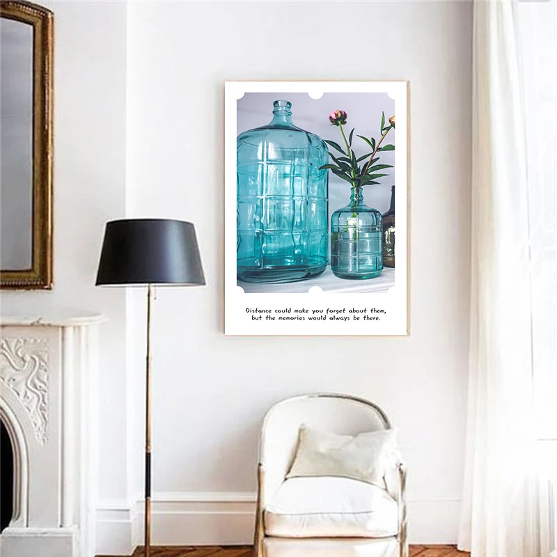 Настенные плакаты с голубыми воздушными шарами в скандинавском стиле картины на