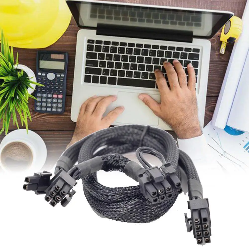 

75cm CPU 18AWG 8 Pin To Dual 8Pin(6+2) PCI-E Video Power Cord Cable Splitter GPU Modular Card Extension Cable Power Graphic Z0G6