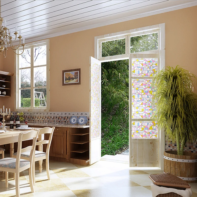 Статическая липкая оконная плёнка круглая и квадратная многоразмерная УФ защита