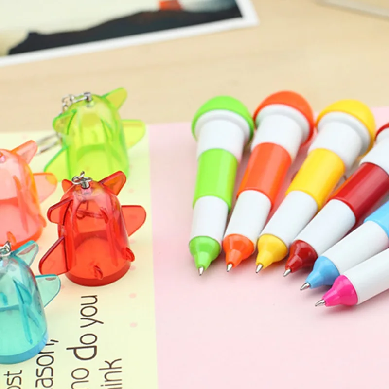 New 36PCS шариковая мини ручка в форме самолета с кольцом для ключей милая Шариковая