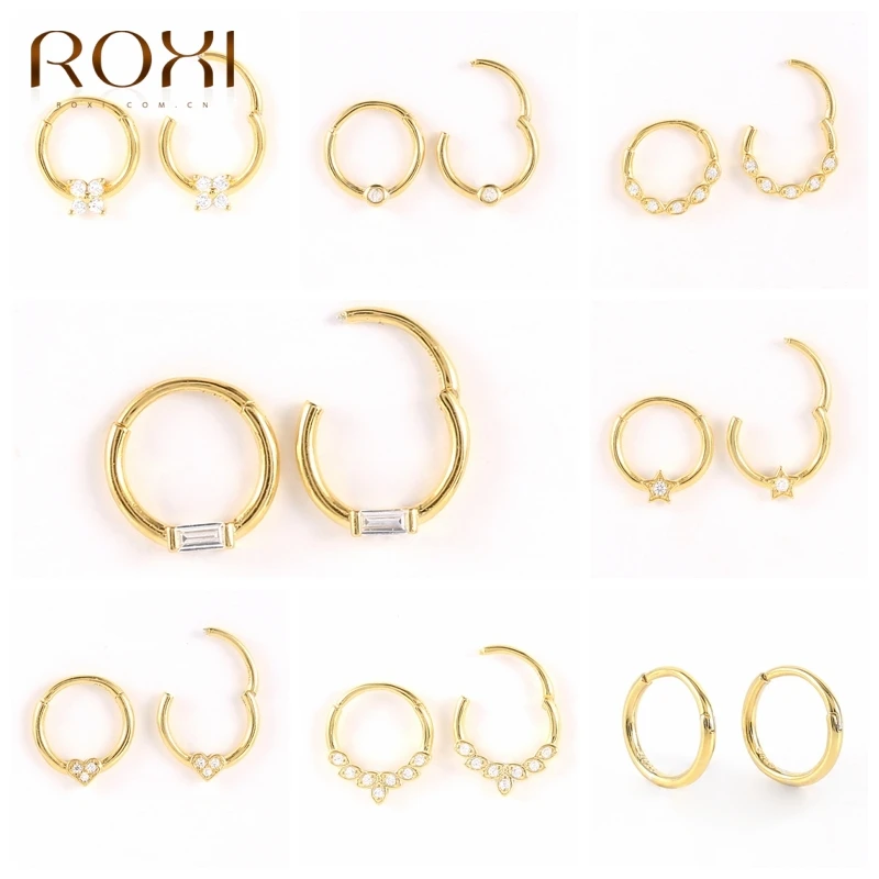 ROXI 2 шт невидимые серьги для Для женщин серебро 925 слуховая косточка пирсинг Круг