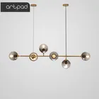 Стеклянная светодиодная люстра Artpad в скандинавском стиле, подвесной светильник для столовой, магазина одежды, гостиной, лампочка G9 в комплекте