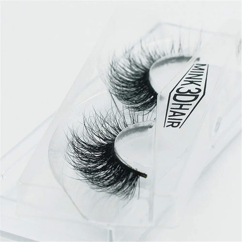 1 Pair Real Dense 3D Mink Hair False Eyelashes Wispy Cross Eye Lashes Fluffy Handmade Extension Reusable | Красота и здоровье