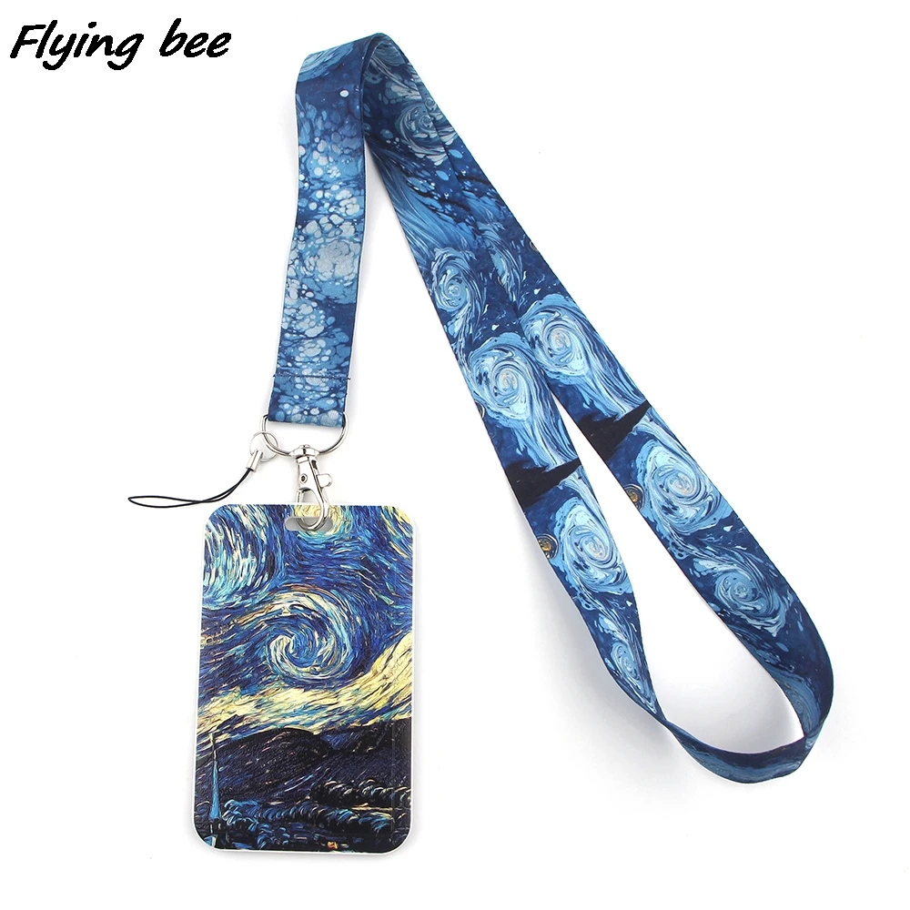 Бейдж Flyingbee X1301 со звёздным небом Модный чехол на шнурке для удостоверения