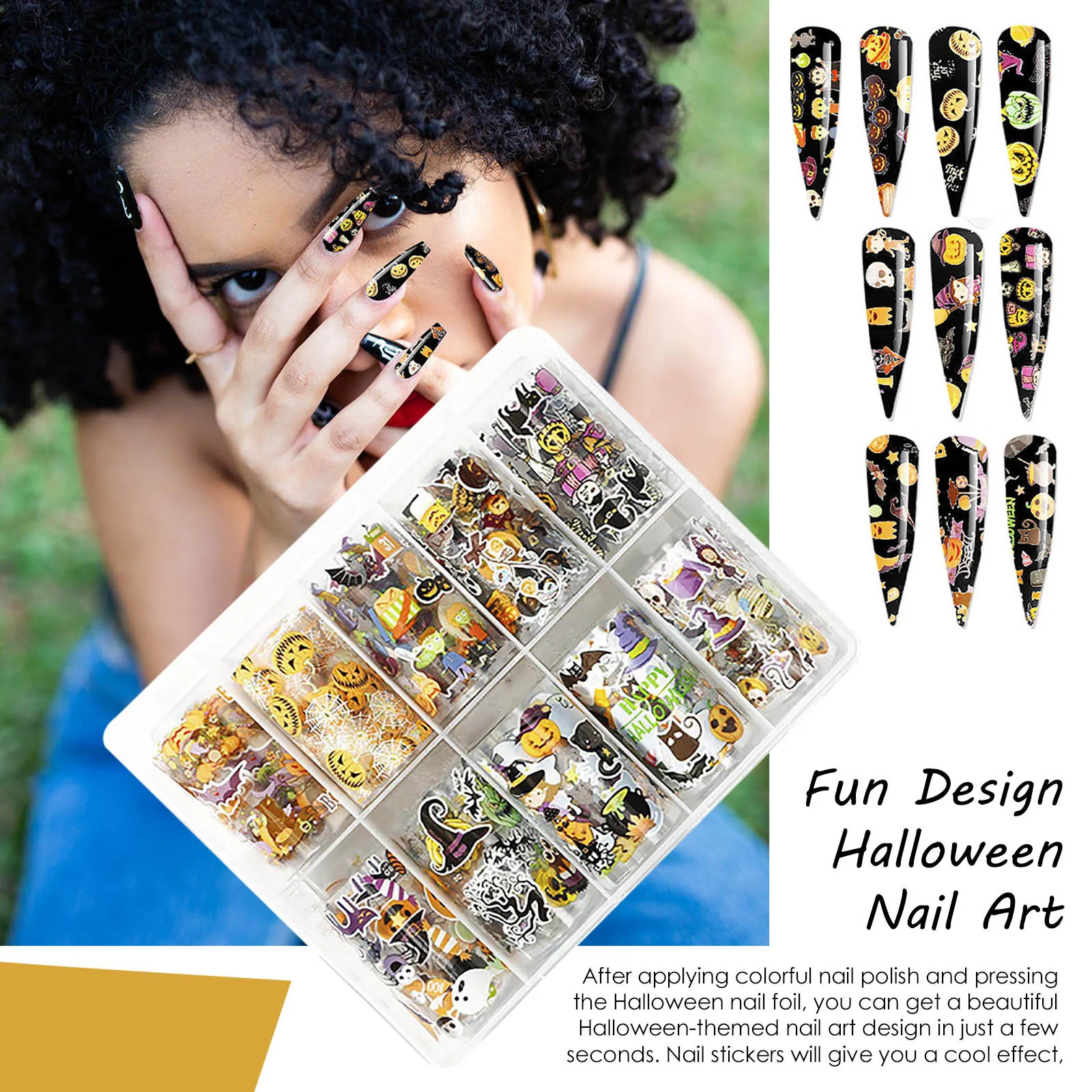 1 коробка переводная бумага для ногтей в виде тыквы |