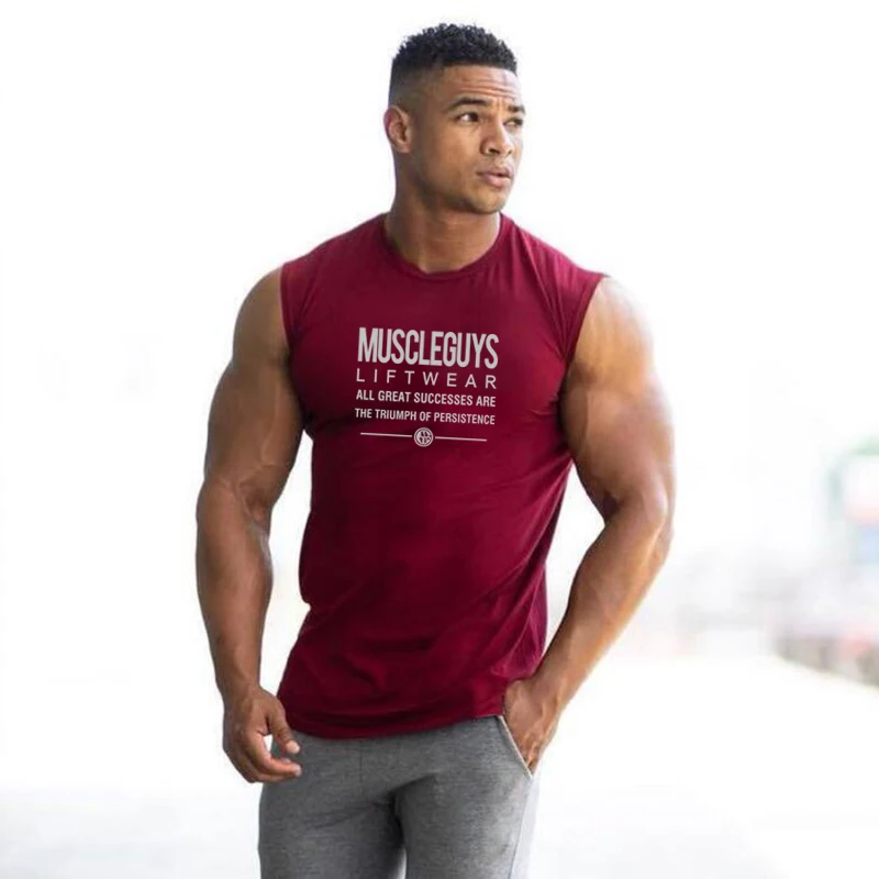 Muscleguys майка для бодибилдинга, Мужская одежда для фитнеса и спортзала, мужские жилеты без рукавов, хлопковые майки, Майки для мышц