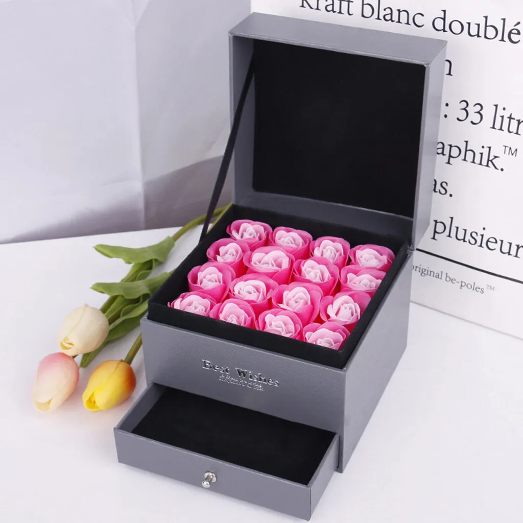 Романтическая коробка для хранения мыла в виде Розы Подарочная Коробка на День