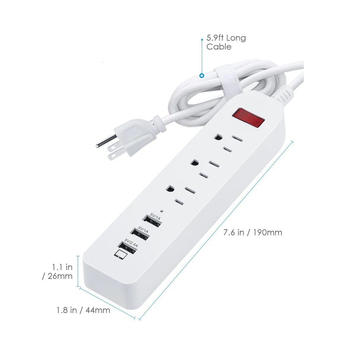 Несколько Мощность полосы Стабилизатор напряжения 3AC США Электрический штекер