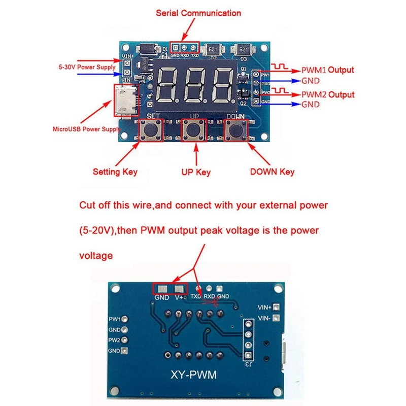 Icstation Digital 2 канал ПВМ Square Wave Генератор импульсных сигналов Регулируемый