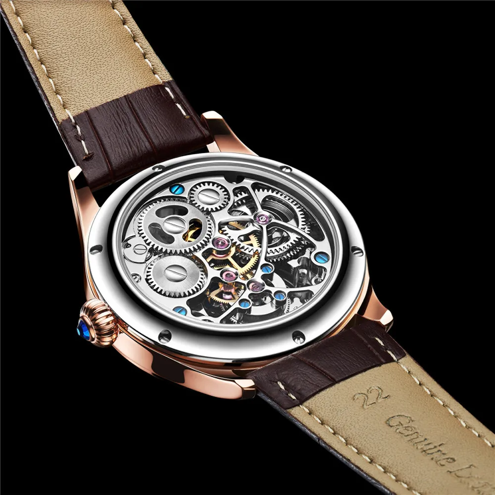 Guanqin Skeleton Real Tourbillon Мужские механические часы мужские топовые брендовые роскошные