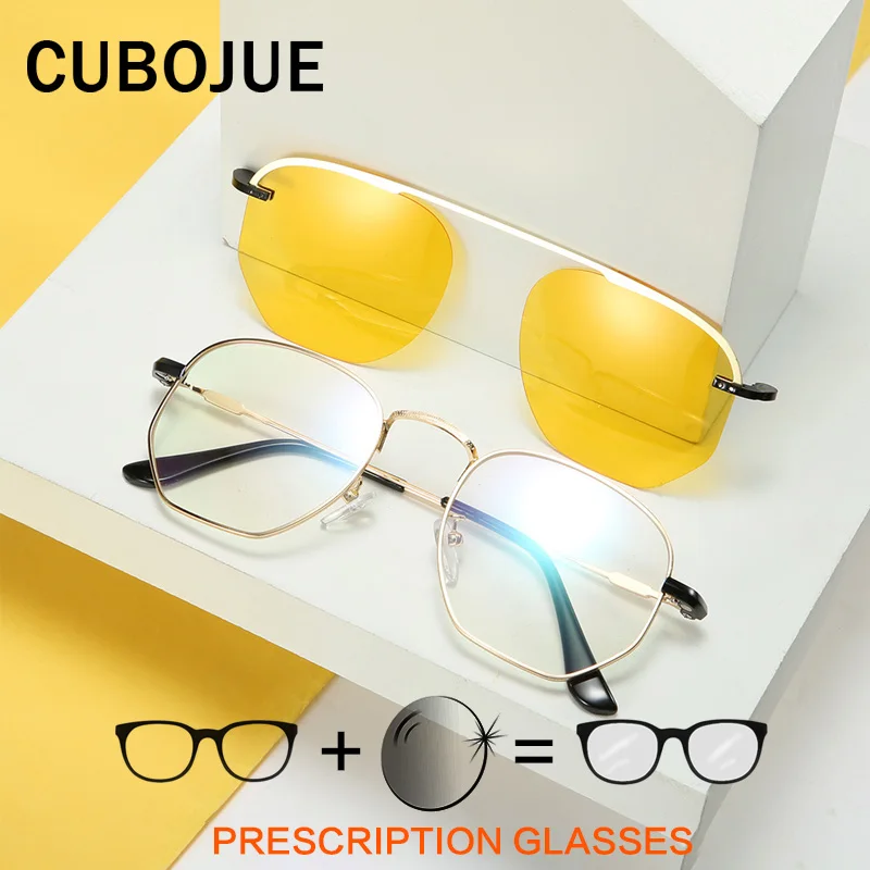 Мужские солнцезащитные очки Cubojue с магнитной застежкой поляризационные линзы
