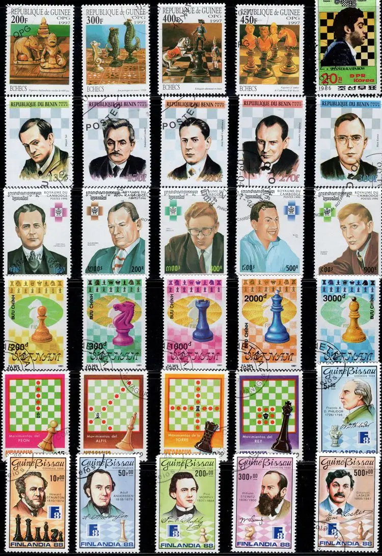 50 шт./лот шахматные штампы тема все отличается из многих стран нет повторных