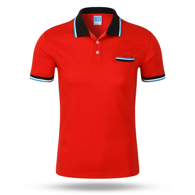

220g32 full cashmere cotton collar pocket Lapel short sleeve polo shirt