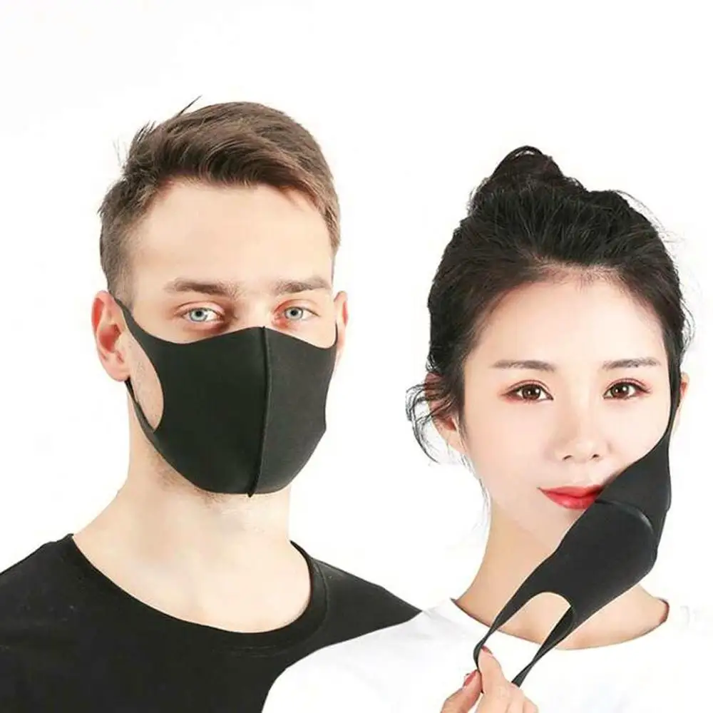 5 шт./лот моющаяся маска для рта многоразовая дышащая унисекс модная черная