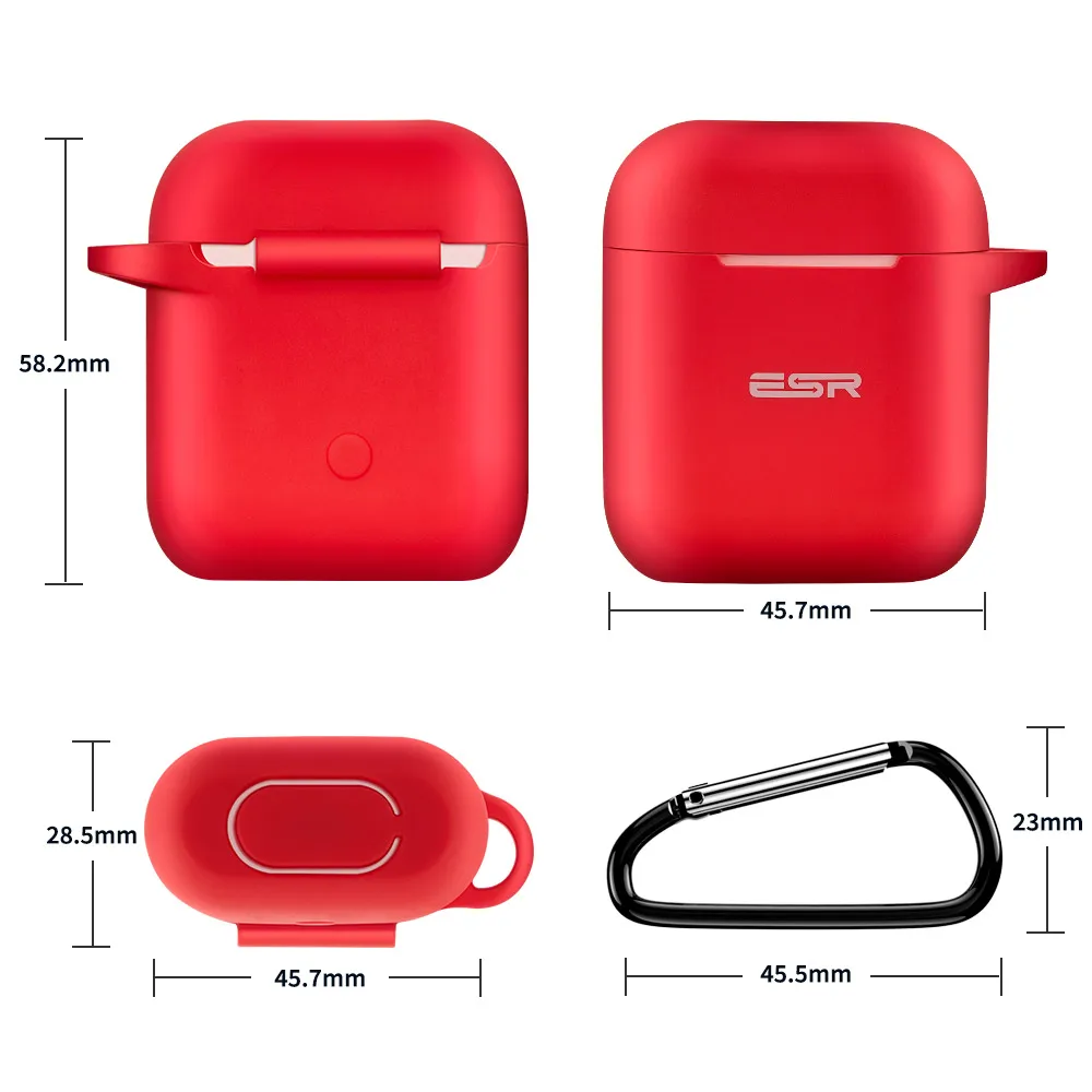 ESR AirPods 2 Чехол с брелком противоударный защитный чехол силиконовый AirPods 1 чехол для зарядки беспроводной Bluetooth чехол для наушников