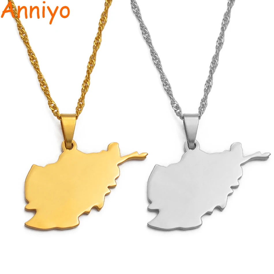Ожерелье с подвеской Anniyo картой Афганистана для женщин карты