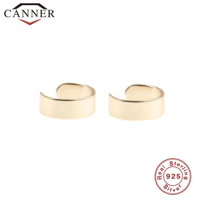 gold Клипсовые серьги из стерлингового серебра 925 пробы, клипсы, Европейская и американская торговля, простое проколотое ухо, манжеты, серьги с бриллиантами - Окраска металла: gold