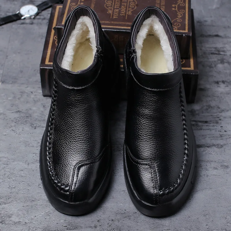 

Men Snow Boots Warm Comfortable Winter High Quality Ankle Boots 2020 New Fashion Plush Warm Outdoor Men Boots Male Winter Shoes