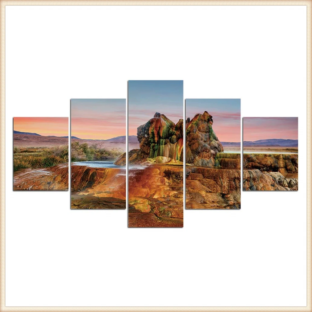 

Posters Wall Art Home Decor for Living Room Painting Wall Art Anime Poster HD 5 Pieces Scenic Snow-capped and Lakes Pictures