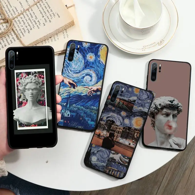 

Van Gogh Mona Lisa Phone Case For Huawei honor Mate P 10 20 30 40 i 9 8 pro x Lite smart 2019 nova 5t