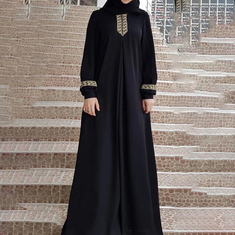 Арабское мусульманское платье-абайя, женское скромное кимоно с принтом, марокканский кафтан, мусульманское платье макси, одежда для исламс...