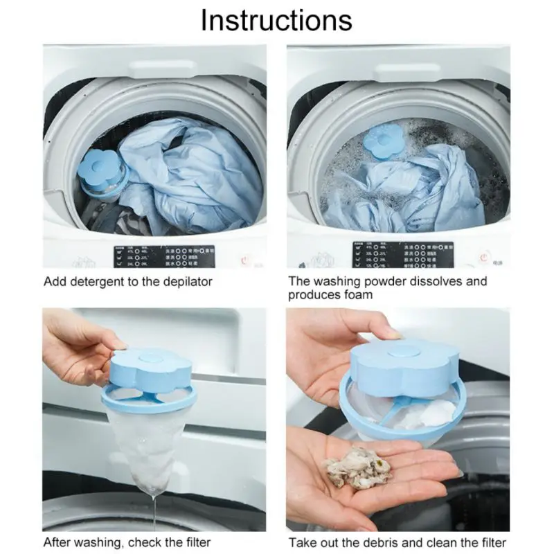 

Laundry Hair Remover Washing Machine Floating Lint Mesh Trap Bag Hair Catcher Filter Practical Net Pouch Household Tools